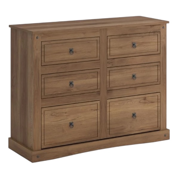 Cómoda 6 Cajones Línea Mexicana MEX029 Nogal