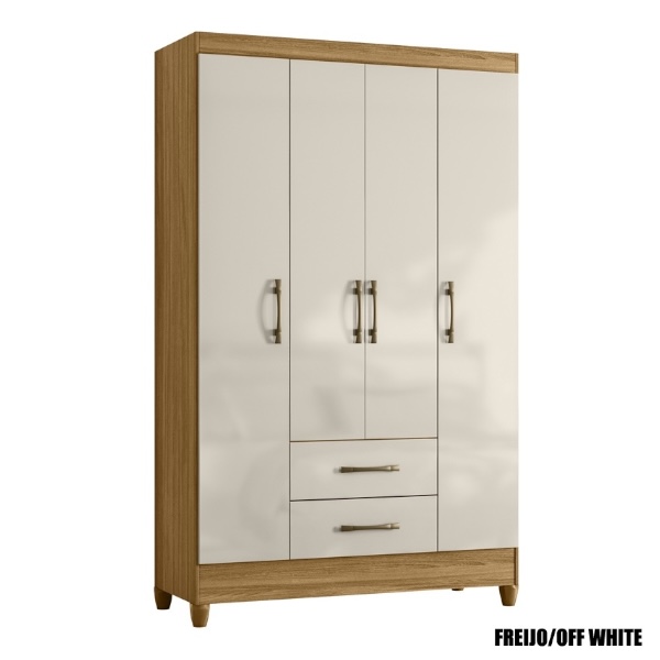 Ropero 4 Puertas Paraty Freijo / Off White