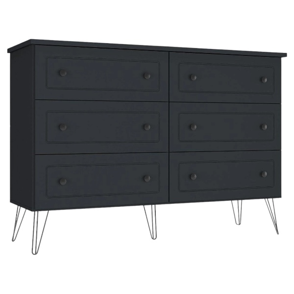 Comoda Americana Plus 6 Cajones Grafito 122032