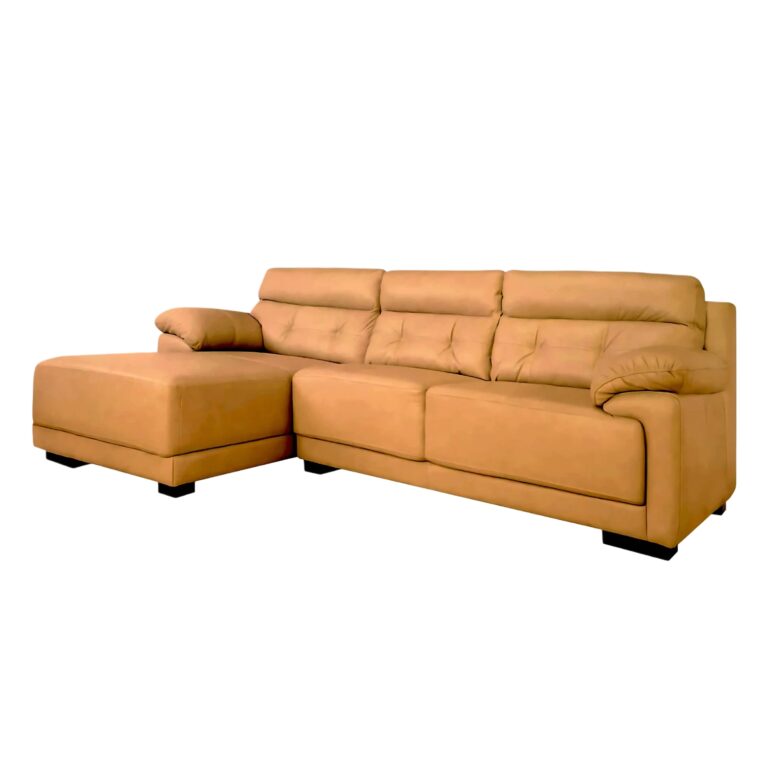 Sofa 100% Cuero Albany Derecho Camel