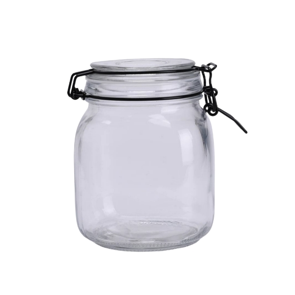 Recipiente Vidrio Herm Tapa Broche 1L