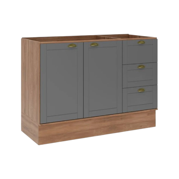 Bajo Mesada Americana 120cm S/Tapa Nogal/Titanio 260831960