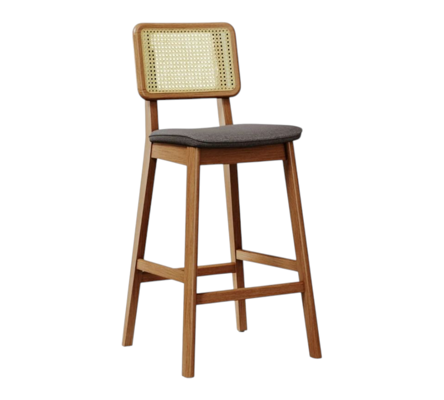 Butaca Classic Linea Manhattan Tela Lino Gris y Rattan 4481