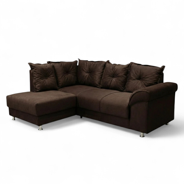 Sillon Esquinero 5 Lugares Bari Marrón Oscuro